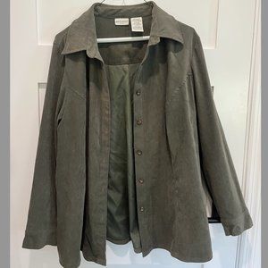 Vintage Olive green womens shirt (Shacket)
